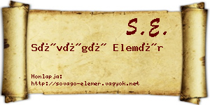 Sóvágó Elemér névjegykártya