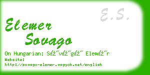 elemer sovago business card